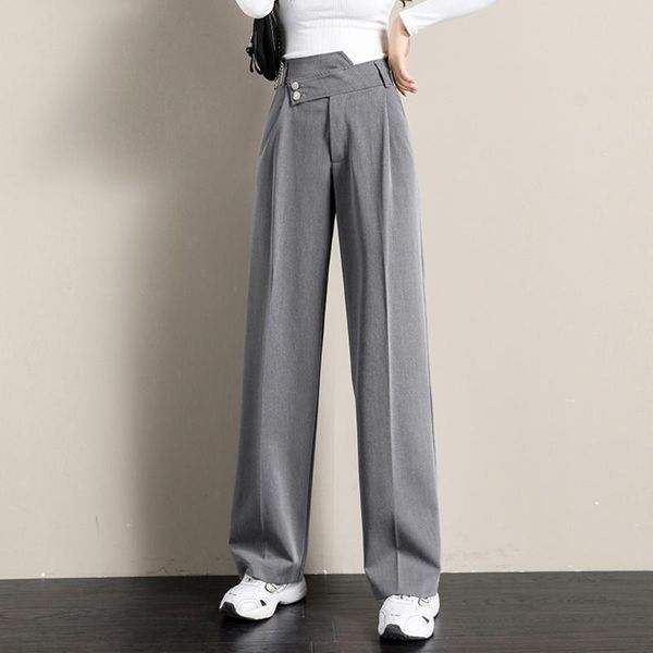 women's pants & capris irregular breasted high waist wide leg for women loose drape suit trousers autumn winter woman chic casual cloth, Black;white
women's pants & capris irregular breasted high waist wide leg for women loose drape suit trousers autumn winter woman chic casual cloth, Black;white
