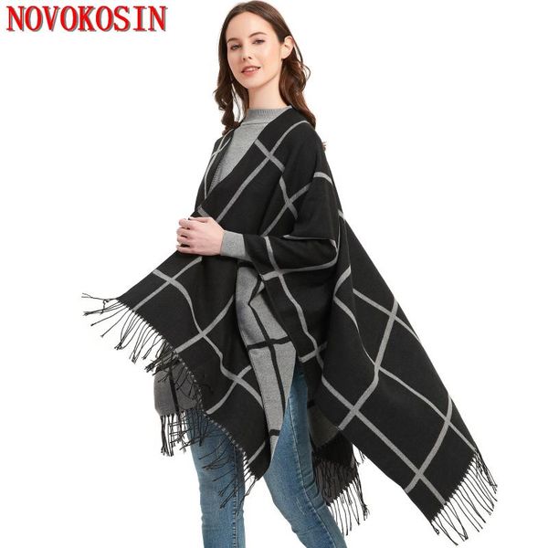scarves 22 style 150x130cm out streetwear fashion big pendulum shawl autumn winter poncho women plaid tassel vintage cardigan coat, Blue;gray
scarves 22 style 150x130cm out streetwear fashion big pendulum shawl autumn winter poncho women plaid tassel vintage cardigan coat, Blue;gray