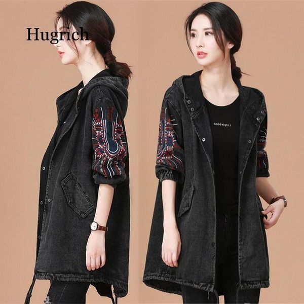 ladies denim jacket with embroidery women bf style long sleeve loose streetwear jeans jackets hooded coat plus size women's, Black;brown
ladies denim jacket with embroidery women bf style long sleeve loose streetwear jeans jackets hooded coat plus size women's, Black;brown