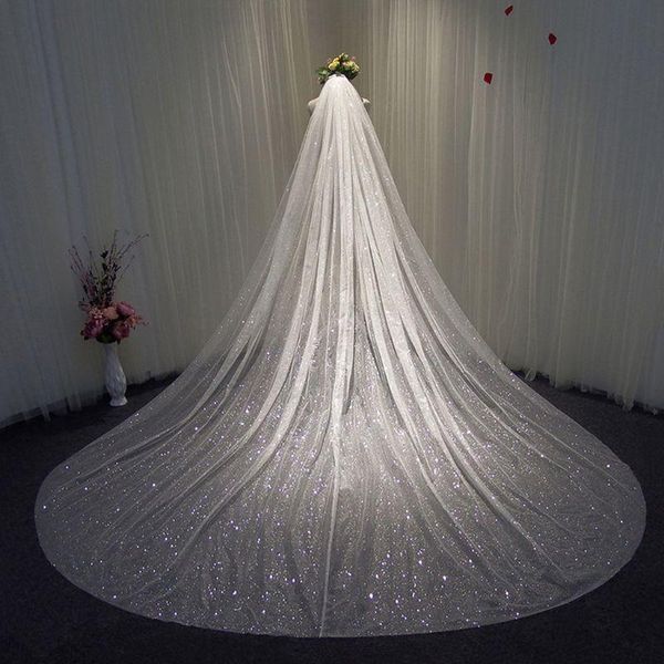 bridal veils u2jf women mesh ultra-long trailing cathedral wedding veil romantic luxury shimmer starry sky sequins stamping, Black
bridal veils u2jf women mesh ultra-long trailing cathedral wedding veil romantic luxury shimmer starry sky sequins stamping, Black