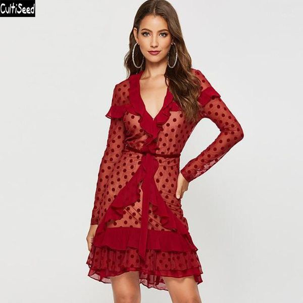casual dresses women deep v neck polka dot print slim hip party dress female spring autumn long sleeve ruffles ladies fashion, Black;gray
casual dresses women deep v neck polka dot print slim hip party dress female spring autumn long sleeve ruffles ladies fashion, Black;gray