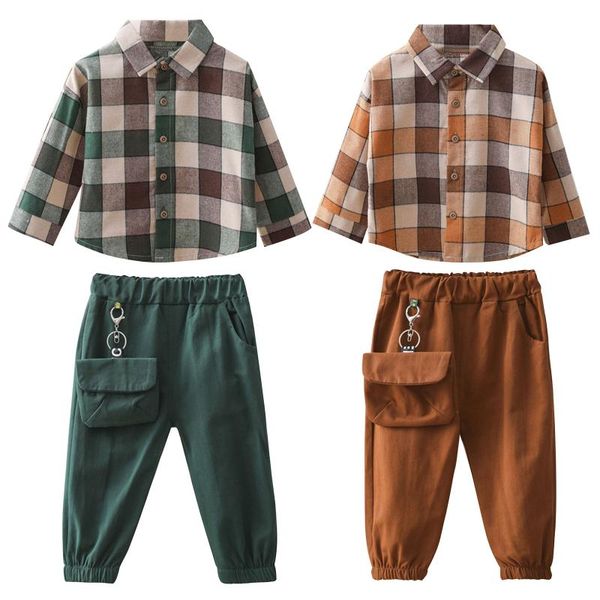 clothing sets baby boy suit spring autumn long-sleeved plaid shirt + pants 2pcs fashion casual children's clothes outfit, White
clothing sets baby boy suit spring autumn long-sleeved plaid shirt + pants 2pcs fashion casual children's clothes outfit, White