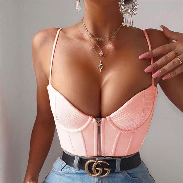 corset with removable solid women tanks chest pads zip front spaghetti strap sleeveless backless cami tank streetwear clothes, White
corset with removable solid women tanks chest pads zip front spaghetti strap sleeveless backless cami tank streetwear clothes, White