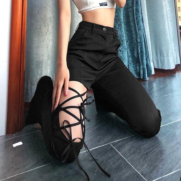 women's pants & capris xuxi women high street temperament slim slimming casual straps with hollow slits trousers spring 2021 e2358, Black;white
women's pants & capris xuxi women high street temperament slim slimming casual straps with hollow slits trousers spring 2021 e2358, Black;white