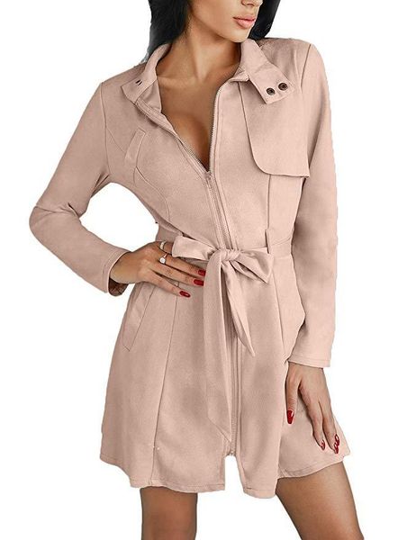 women's trench coats women high neck waist lace up solid coat long sleeve casual slim zip jacket autumn female large size suede outwear, Tan;black
women's trench coats women high neck waist lace up solid coat long sleeve casual slim zip jacket autumn female large size suede outwear, Tan;black