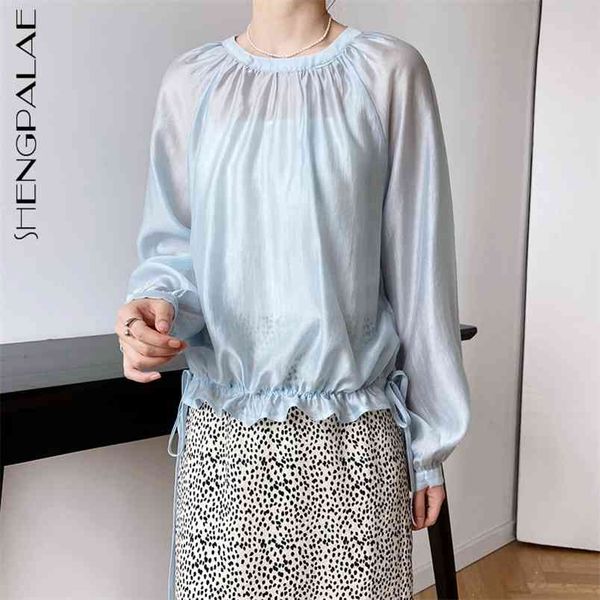 minimalist blue sunscreen blouse women's summer round neck loose long sleeve drawstring shirt female 5e168 210427, White
minimalist blue sunscreen blouse women's summer round neck loose long sleeve drawstring shirt female 5e168 210427, White