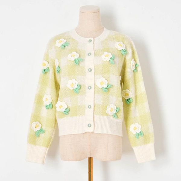 women's knits & tees qiukichonson autumn winter plaid sweater cardigan women 2021 japan style solid floral o-neck cropped cute mujer, White
women's knits & tees qiukichonson autumn winter plaid sweater cardigan women 2021 japan style solid floral o-neck cropped cute mujer, White