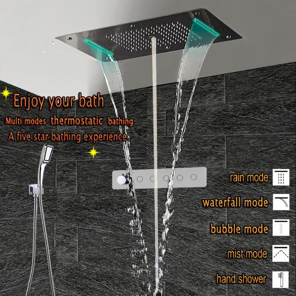 large flow thermostatic concealed push button shower mixer led ceiling head luxury bath rain waterfall bubble mist bathroom sets
large flow thermostatic concealed push button shower mixer led ceiling head luxury bath rain waterfall bubble mist bathroom sets