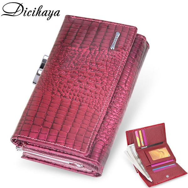 wallets dicihaya women genuine leather wallet female small tri fold zipper purse crocodile money bag phone bags, Red;black
wallets dicihaya women genuine leather wallet female small tri fold zipper purse crocodile money bag phone bags, Red;black