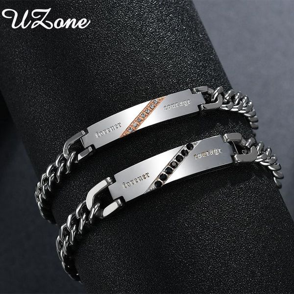 charm bracelets uzone fashion love couple bracelet stainless steel black and white crystal for women men pulsera, Golden;silver
charm bracelets uzone fashion love couple bracelet stainless steel black and white crystal for women men pulsera, Golden;silver