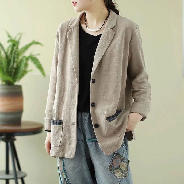 suits autumn arts style women long sleeve loose blazers vintage patchwork cotton linen casual blazer femme single breasted coat m302 lgtm, White;black
suits autumn arts style women long sleeve loose blazers vintage patchwork cotton linen casual blazer femme single breasted coat m302 lgtm, White;black