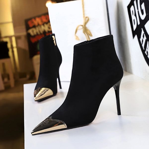 boots women ankle length flock winter pointed toe thin heels high heel shoes ladies side zippper 173-1 thr6, Black
boots women ankle length flock winter pointed toe thin heels high heel shoes ladies side zippper 173-1 thr6, Black