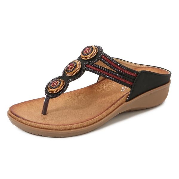 slippers cevabule summer bohemian retro beaded comfortable women's sandals vacation seaside beach shoes flat ysk, Black
slippers cevabule summer bohemian retro beaded comfortable women's sandals vacation seaside beach shoes flat ysk, Black