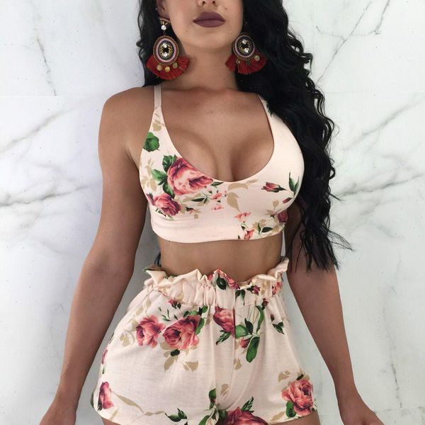 women tracksuits summer two piece set floral sleeveless crop shorts outfits casual female beach club clothes, Gray
women tracksuits summer two piece set floral sleeveless crop shorts outfits casual female beach club clothes, Gray