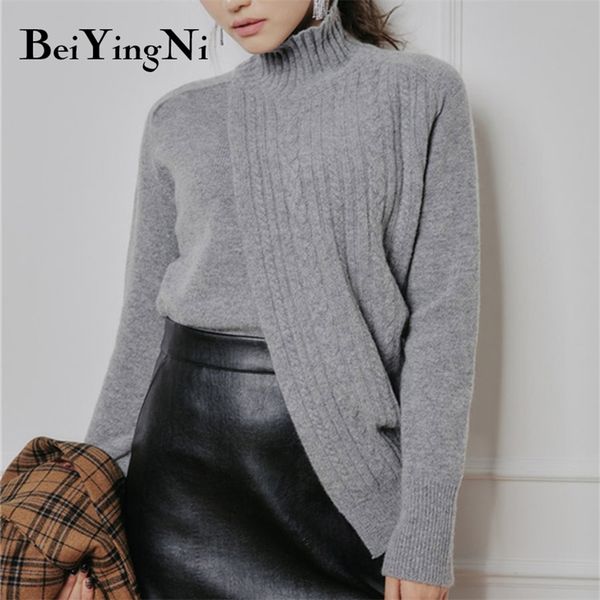 fashion sweaters womens elegant loose turtleneck knitted pullovers woman thick casual plus size jumpers 210506, Black
fashion sweaters womens elegant loose turtleneck knitted pullovers woman thick casual plus size jumpers 210506, Black