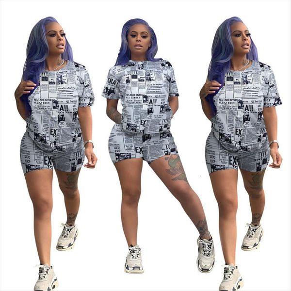 newspaper print summer 2 womens tracksuits piece set o neck short sleeve and skinny shorts suit tracksuit outfit summeml040, Gray
newspaper print summer 2 womens tracksuits piece set o neck short sleeve and skinny shorts suit tracksuit outfit summeml040, Gray