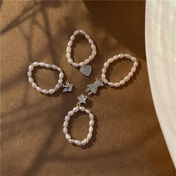 cluster rings sale arrival cute zircon love heart star butterfly pendant ring natural freshwater pearl bear elastic for women, Golden;silver
cluster rings sale arrival cute zircon love heart star butterfly pendant ring natural freshwater pearl bear elastic for women, Golden;silver