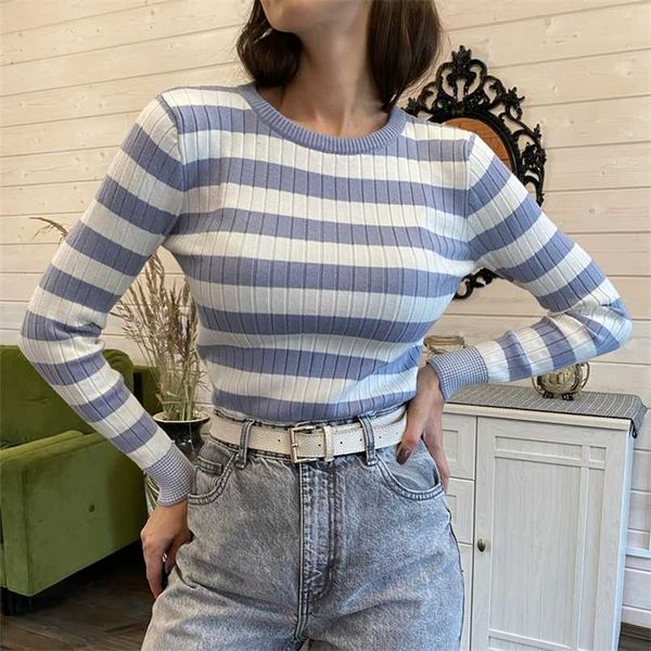 colorfaith spring autumn women's sweaters pullover slim bottoming knitted striped vintage korean lady wild sw6690 211215, White;black
colorfaith spring autumn women's sweaters pullover slim bottoming knitted striped vintage korean lady wild sw6690 211215, White;black