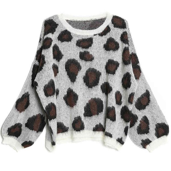 women sweater knitted pullovers o-neck long sleeve faux mohair leopard loose autumn winter m0315 210514, White;black
women sweater knitted pullovers o-neck long sleeve faux mohair leopard loose autumn winter m0315 210514, White;black