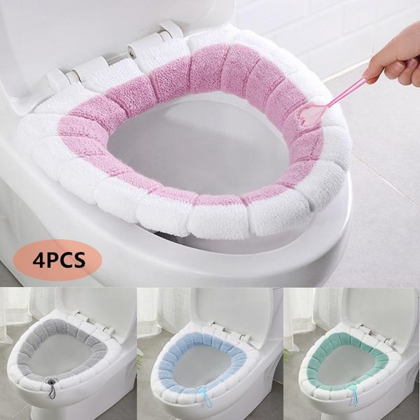 4pcs washable soft toilet seat cover winter home bathroom warm closestool mat bath accessories covers
4pcs washable soft toilet seat cover winter home bathroom warm closestool mat bath accessories covers