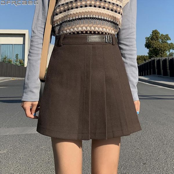 fashion streetwear pleated mini womens skirt vintage winter woolen shorts high waist a line black gray brown
fashion streetwear pleated mini womens skirt vintage winter woolen shorts high waist a line black gray brown