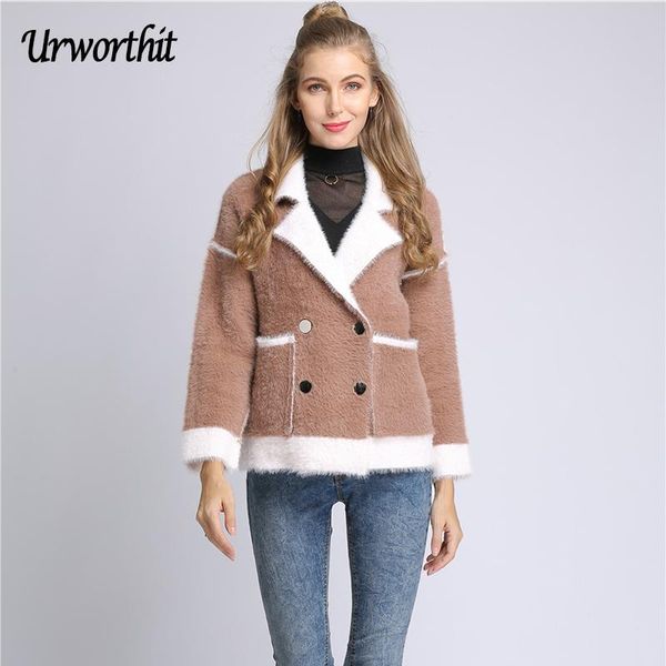 women's jackets 2021 women winter fall fashion outerwear pink thick warm coats female elegant v-neck sweater jacket lady solid cotton c, Black;brown
women's jackets 2021 women winter fall fashion outerwear pink thick warm coats female elegant v-neck sweater jacket lady solid cotton c, Black;brown