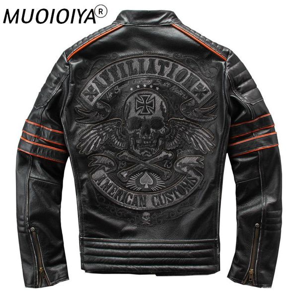 men's leather & faux 2021 men vintage black embroidery skulls biker's jacket plus size 4xl genuine cowhide slim fit motorcycle coa
men's leather & faux 2021 men vintage black embroidery skulls biker's jacket plus size 4xl genuine cowhide slim fit motorcycle coa