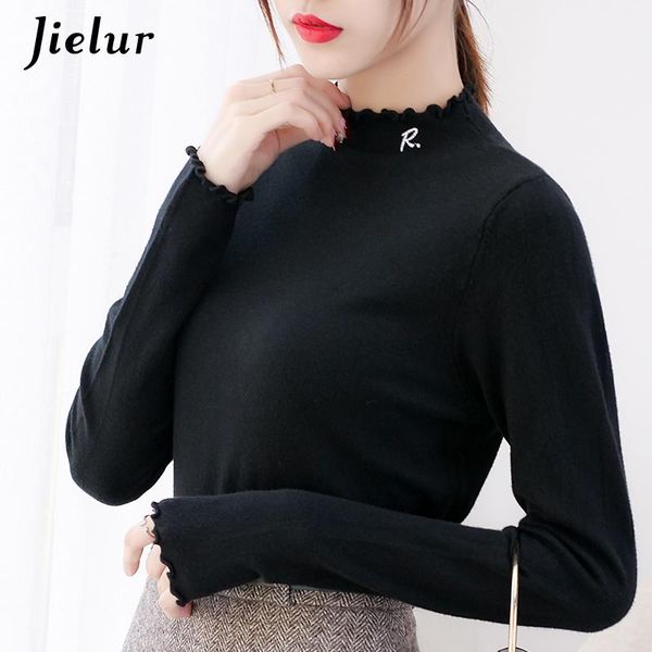 women's sweaters black apricot korean for women s-xl simple letter embroidery turtleneck sweater lady basic bottoming shirt, White;black
women's sweaters black apricot korean for women s-xl simple letter embroidery turtleneck sweater lady basic bottoming shirt, White;black