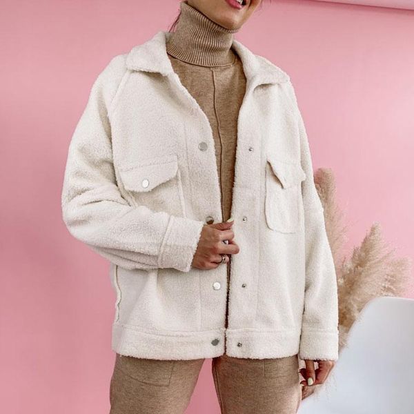 spring winter woolen coat female loose casual jackets coats shirt jacket thick for women short outerwear & girls women's, Black;brown
spring winter woolen coat female loose casual jackets coats shirt jacket thick for women short outerwear & girls women's, Black;brown