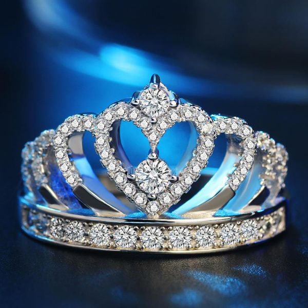 wedding rings fashion silver color crystal heart women's crown zircon ring jewelry engagement party wholesale, Slivery;golden
wedding rings fashion silver color crystal heart women's crown zircon ring jewelry engagement party wholesale, Slivery;golden