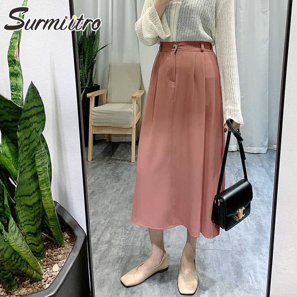 surmiitro super quality spring summer long office skirt women korean style zipper a line high waist sun midi skirt female 210712, Black
surmiitro super quality spring summer long office skirt women korean style zipper a line high waist sun midi skirt female 210712, Black