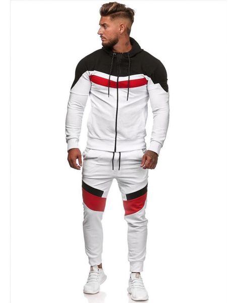 men's tracksuits selling sports suit european and american style color matching hoodie fitness tracksuit, Gray
men's tracksuits selling sports suit european and american style color matching hoodie fitness tracksuit, Gray