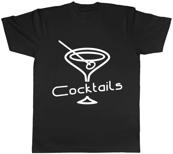 cocktails mens womens ladies t-shirt, White;black 
cocktails mens womens ladies t-shirt, White;black