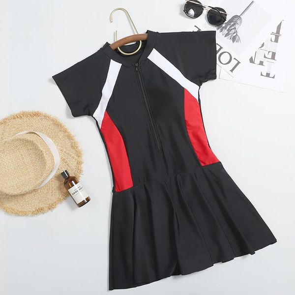 one piece swimdress women half sleeve swimwear swimsuit push up bathing suit monokini summer beachdress one-piece suits
one piece swimdress women half sleeve swimwear swimsuit push up bathing suit monokini summer beachdress one-piece suits