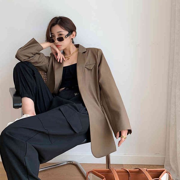 women's vintage brown blazer pocket jackets female blazers jacket streetwear outerwear, White;black
women's vintage brown blazer pocket jackets female blazers jacket streetwear outerwear, White;black
