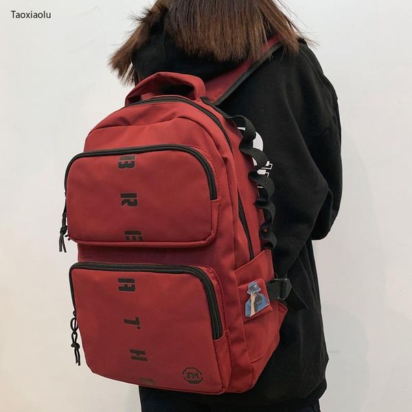 backpack dcimor letter printing multiple pockets lovers schoolbag solid color nylon women large capacity travel bag
backpack dcimor letter printing multiple pockets lovers schoolbag solid color nylon women large capacity travel bag