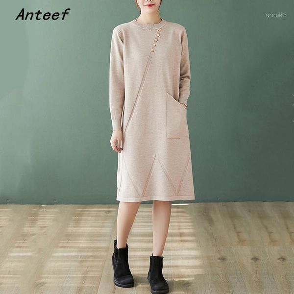 casual dresses long sleeve plus size cotton knitted for women causal loose midi autumn winter sweater dress elegant clothes 2021 ladies, Black;gray
casual dresses long sleeve plus size cotton knitted for women causal loose midi autumn winter sweater dress elegant clothes 2021 ladies, Black;gray