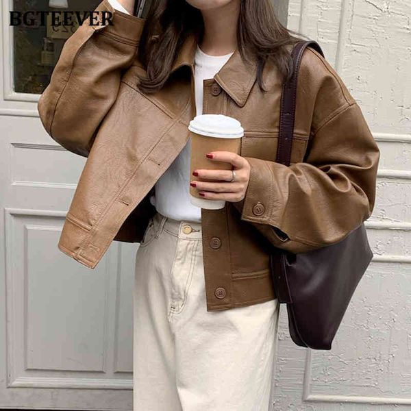 women's jackets jackets stylish turn-down collar women pu casual pocket single-breasted loose female faux leather coats 8asr, Black;brown
women's jackets jackets stylish turn-down collar women pu casual pocket single-breasted loose female faux leather coats 8asr, Black;brown