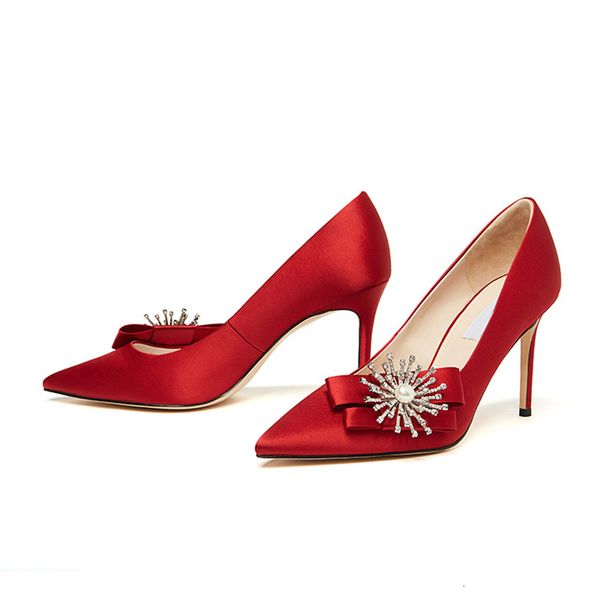 sandals autumn red wedding chinese high heels female stiletto pointed bridal large size single shoes, Black
sandals autumn red wedding chinese high heels female stiletto pointed bridal large size single shoes, Black
