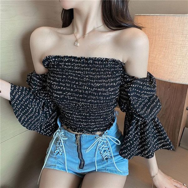 women's blouses & shirts blouse women shirt off-shoulder bell sleeve 2021 summer t-shirt blusas mujer de moda, White
women's blouses & shirts blouse women shirt off-shoulder bell sleeve 2021 summer t-shirt blusas mujer de moda, White
