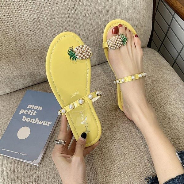 women slipper pineapple pearl flat toe bohemian casual shoes beach sandals ladies shoes platform sandalias 2021 new summer, Black
women slipper pineapple pearl flat toe bohemian casual shoes beach sandals ladies shoes platform sandalias 2021 new summer, Black