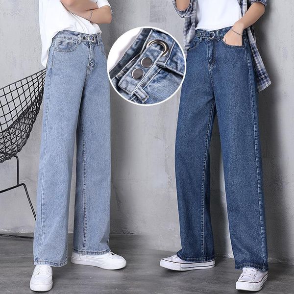 women's jeans spring and summer 2021 loose straight pants high waist wide leg casual, Blue
women's jeans spring and summer 2021 loose straight pants high waist wide leg casual, Blue