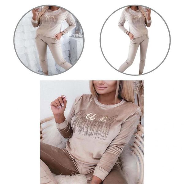 women's two piece pants 2pcs/set nice-looking long sleeve sweatshirt suit women outfit durable elegant, White 
women's two piece pants 2pcs/set nice-looking long sleeve sweatshirt suit women outfit durable elegant, White