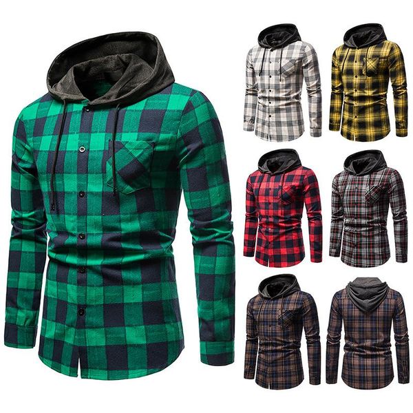 men's casual shirts 2021 summer long-sleeved hoodie plaid classic flannel shirt european size us s-xxl, White;black
men's casual shirts 2021 summer long-sleeved hoodie plaid classic flannel shirt european size us s-xxl, White;black