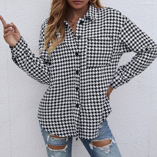 women's wool & blends fashion woolen coat women 2021 autumn casual slim lapel single-breasted pocket thin long houndstooth jacket stree, Black
women's wool & blends fashion woolen coat women 2021 autumn casual slim lapel single-breasted pocket thin long houndstooth jacket stree, Black