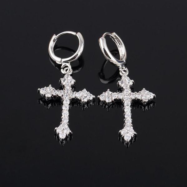 hoop & huggie with inlaid cross high earrings quality zircon korean fashion classic, Golden;silver
hoop & huggie with inlaid cross high earrings quality zircon korean fashion classic, Golden;silver