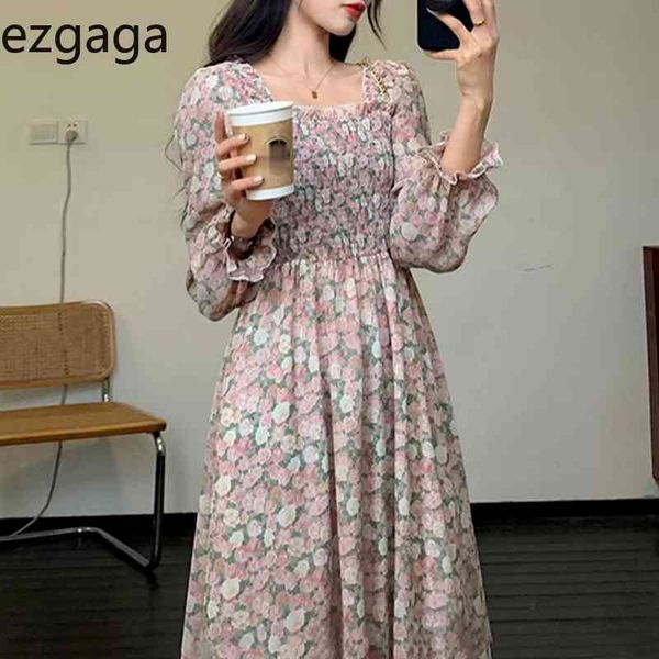 ezgaga floral printed dress women french style vintage long sleeve tender spring high waist sweet dress fashion vestidos 210430, Black;gray
ezgaga floral printed dress women french style vintage long sleeve tender spring high waist sweet dress fashion vestidos 210430, Black;gray