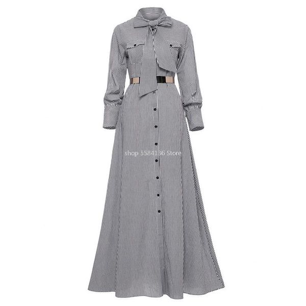 women striped maxi dress floor-length bowknot tie long sleeve loose button spring pocket elegant a-line casual dresses, Black;gray
women striped maxi dress floor-length bowknot tie long sleeve loose button spring pocket elegant a-line casual dresses, Black;gray
