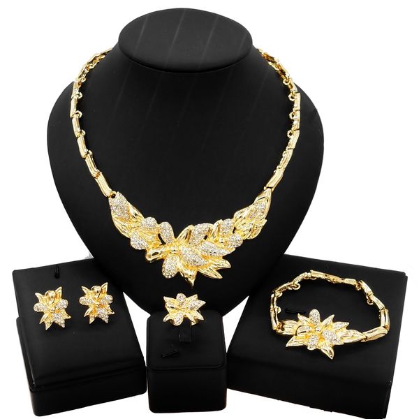 yulaili 24k dubai gold plated necklace earrings bangle ring popular design wedding gifts crystal jewelry set x0114, Black
yulaili 24k dubai gold plated necklace earrings bangle ring popular design wedding gifts crystal jewelry set x0114, Black