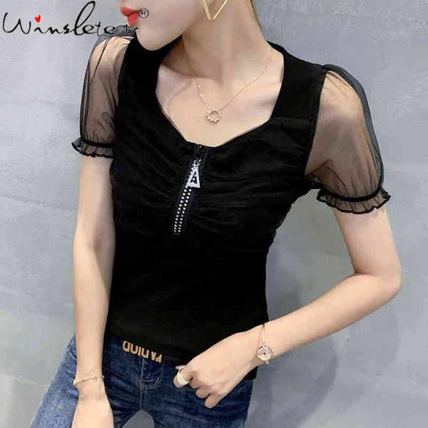 women's t-shirt summer european clothes cotton pullover fashion v-neck patchwork mesh women short sleeve tees 2021 t1480, White
women's t-shirt summer european clothes cotton pullover fashion v-neck patchwork mesh women short sleeve tees 2021 t1480, White